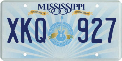 MS license plate XKQ927