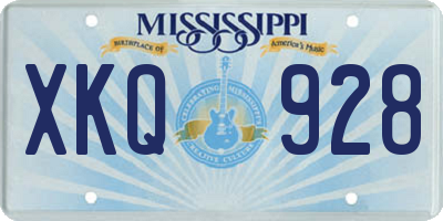 MS license plate XKQ928