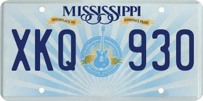 MS license plate XKQ930