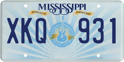 MS license plate XKQ931