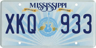 MS license plate XKQ933