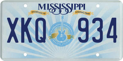 MS license plate XKQ934