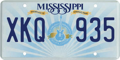 MS license plate XKQ935