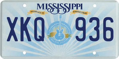 MS license plate XKQ936