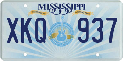 MS license plate XKQ937