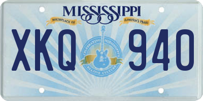 MS license plate XKQ940
