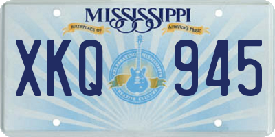 MS license plate XKQ945