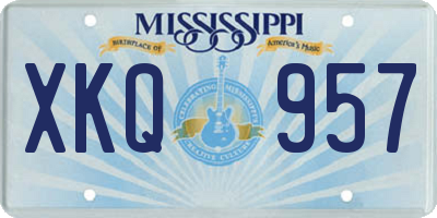 MS license plate XKQ957