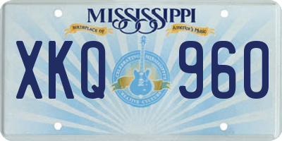 MS license plate XKQ960