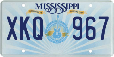 MS license plate XKQ967