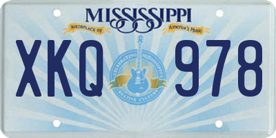 MS license plate XKQ978