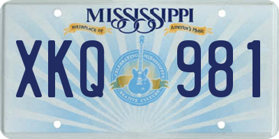 MS license plate XKQ981