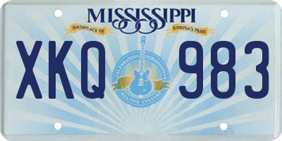 MS license plate XKQ983