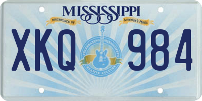 MS license plate XKQ984