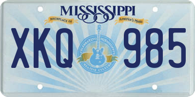 MS license plate XKQ985