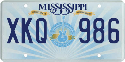 MS license plate XKQ986