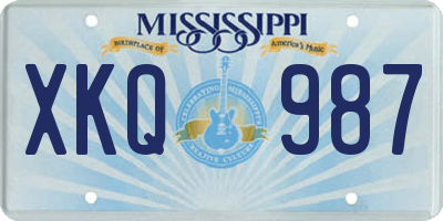 MS license plate XKQ987