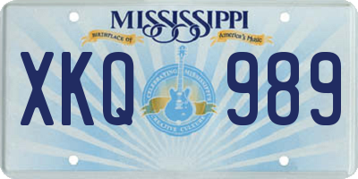 MS license plate XKQ989