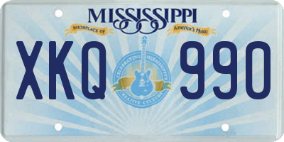 MS license plate XKQ990