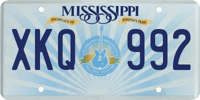 MS license plate XKQ992