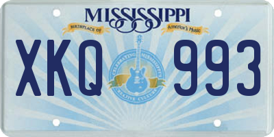 MS license plate XKQ993