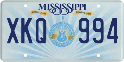 MS license plate XKQ994