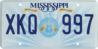MS license plate XKQ997