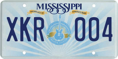 MS license plate XKR004