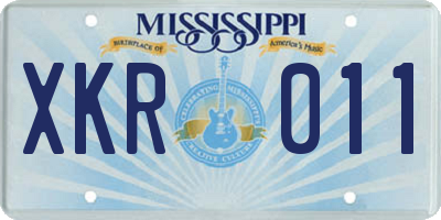 MS license plate XKR011