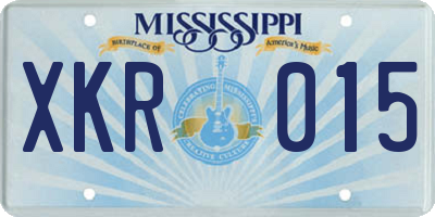 MS license plate XKR015