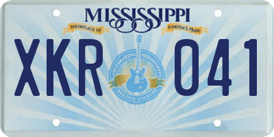 MS license plate XKR041