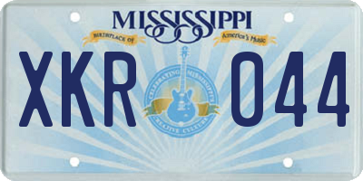 MS license plate XKR044