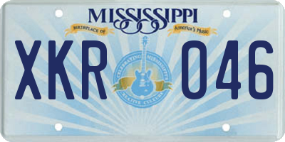 MS license plate XKR046