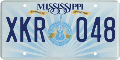 MS license plate XKR048