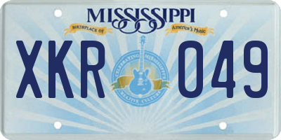 MS license plate XKR049