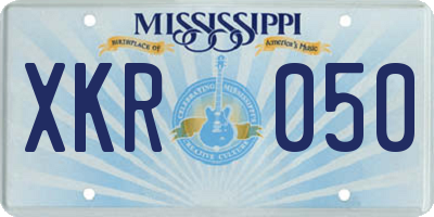 MS license plate XKR050