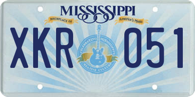 MS license plate XKR051