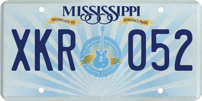 MS license plate XKR052