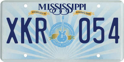 MS license plate XKR054