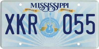 MS license plate XKR055