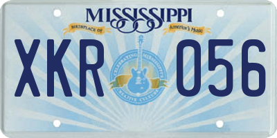 MS license plate XKR056
