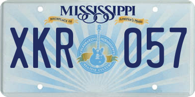 MS license plate XKR057