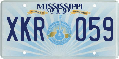 MS license plate XKR059