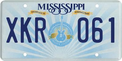 MS license plate XKR061