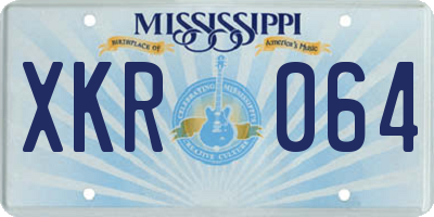 MS license plate XKR064