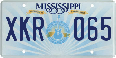 MS license plate XKR065