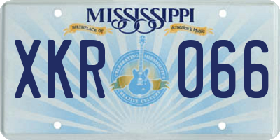 MS license plate XKR066