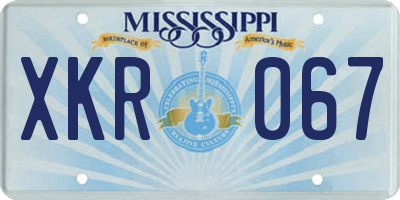 MS license plate XKR067