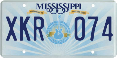 MS license plate XKR074