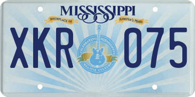 MS license plate XKR075